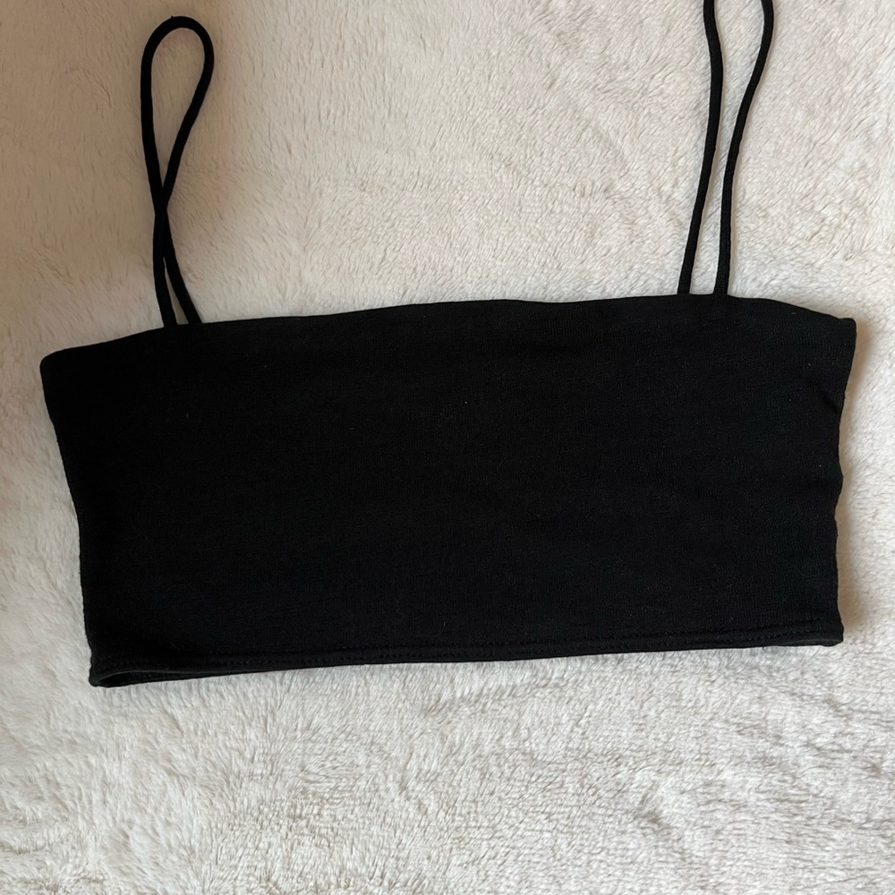 Wilfred Black Knit Bandeau Top
